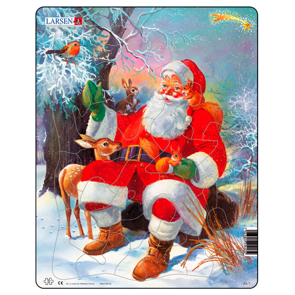 Пъзел: Дядо Коледа с животни – 32 части. голям