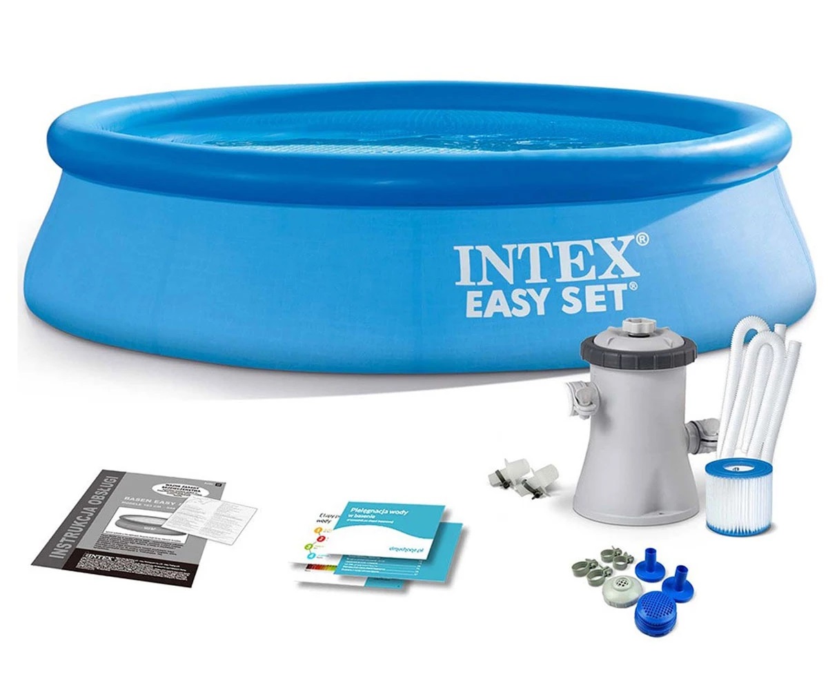 INTEX - Надуваем басейн с филтърна помпа Easy Set, 244 х 61см, 28108NP