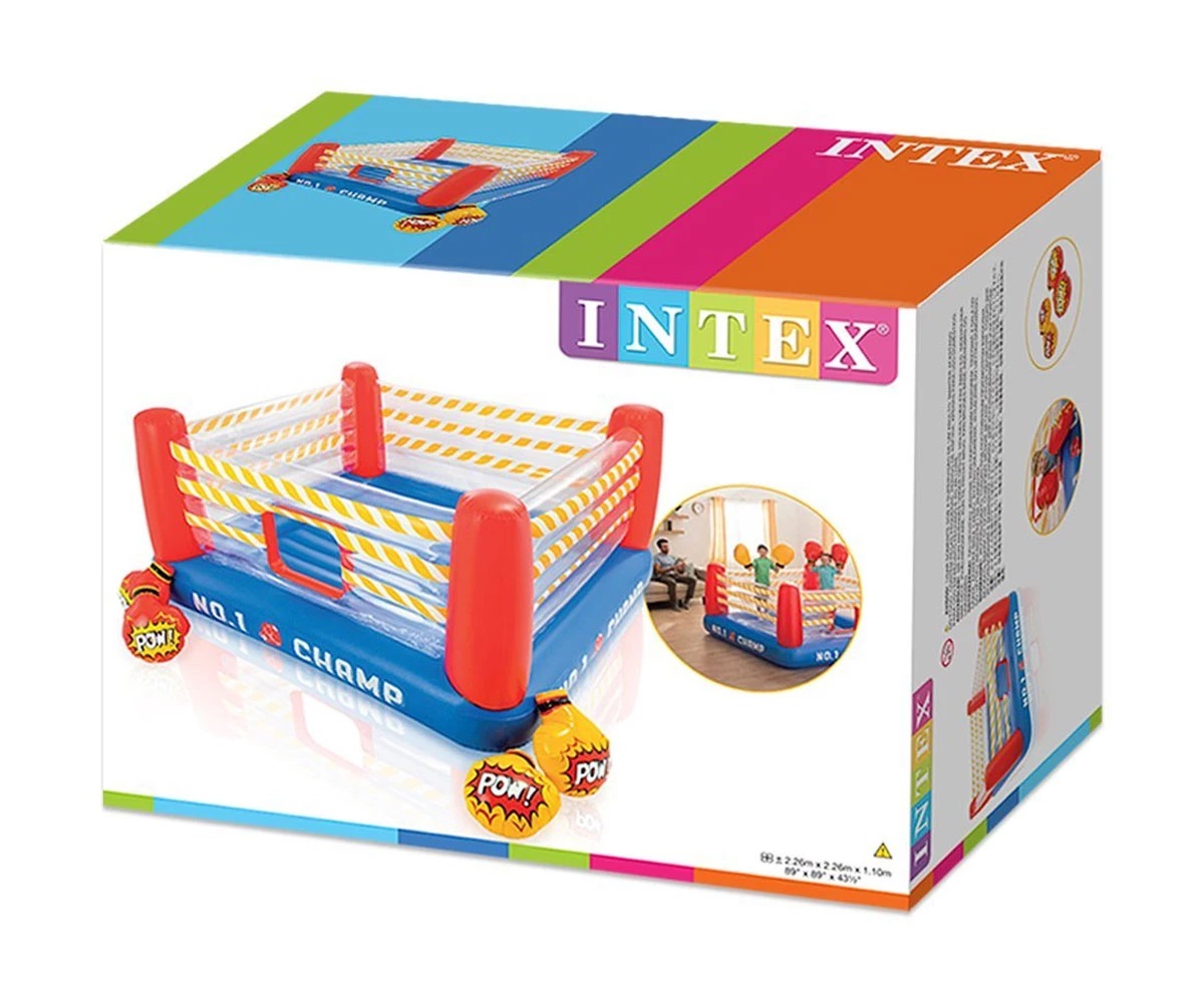 INTEX - Детски надуваем батут Боксов ринг Jump-O-Lene, с 2 чифта надуваеми  ръкавици, 48250NP